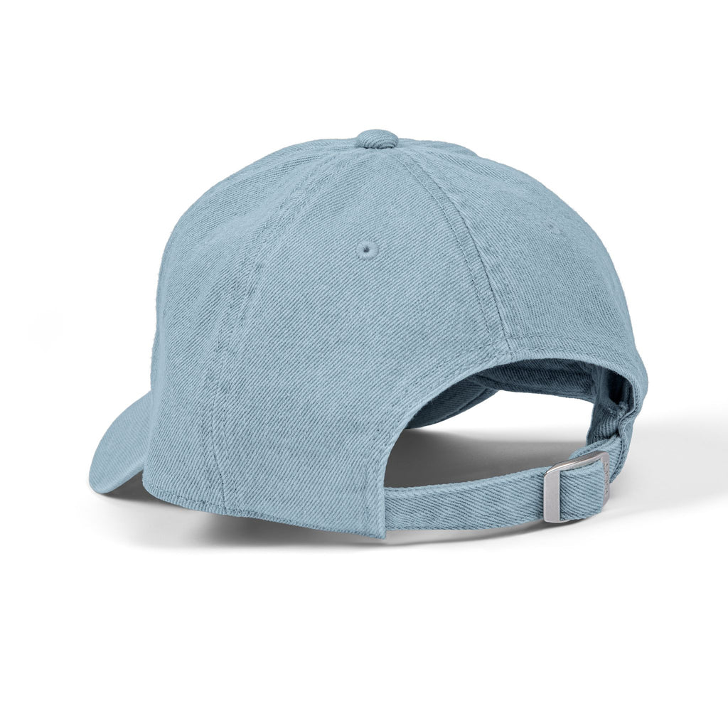 Denim Hat — Embroidered "here, now." Relaxed Dad Cap for Mindfulness & Everyday Wear