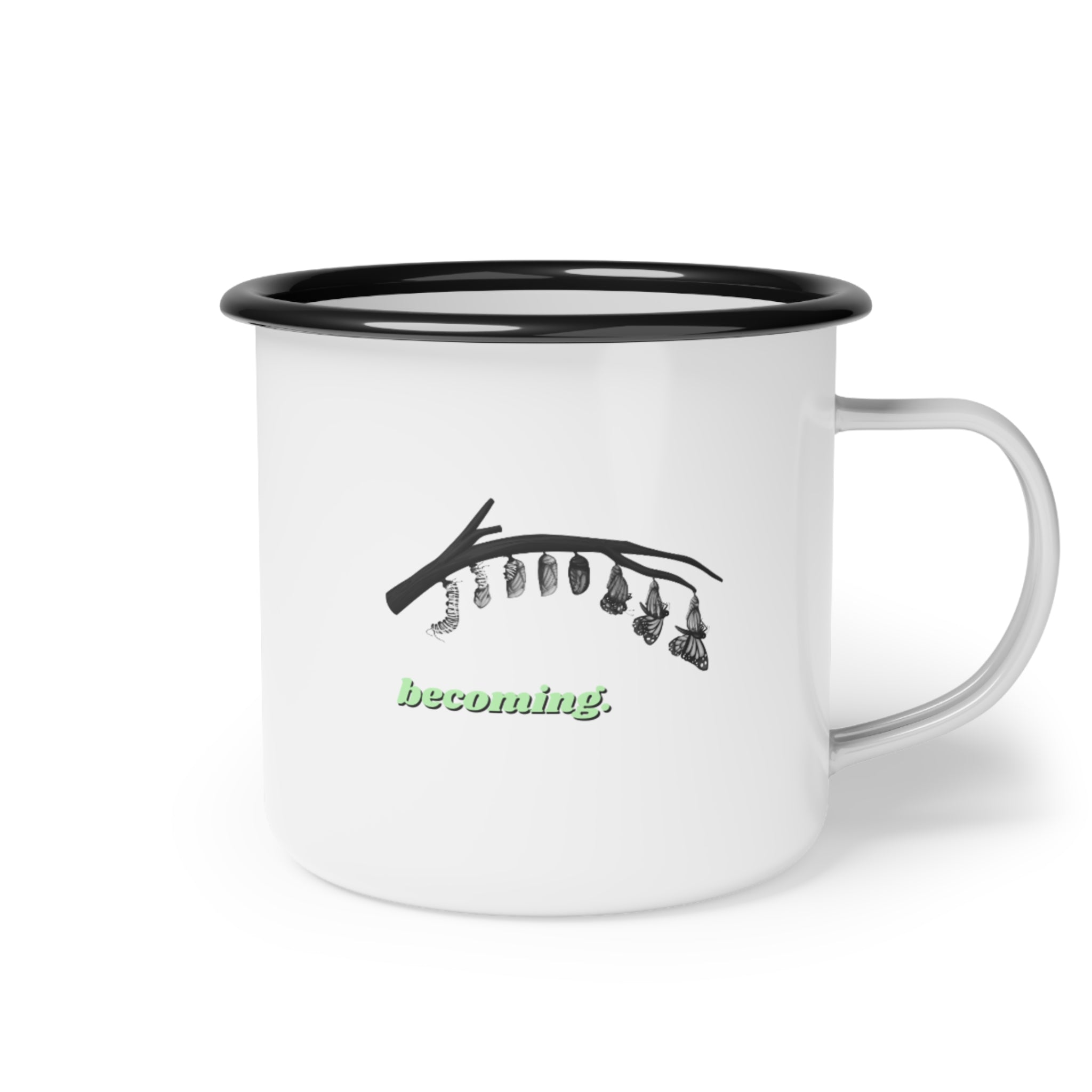Enamel Camp Cup — Minimalist D,D Monogram Camping Mug