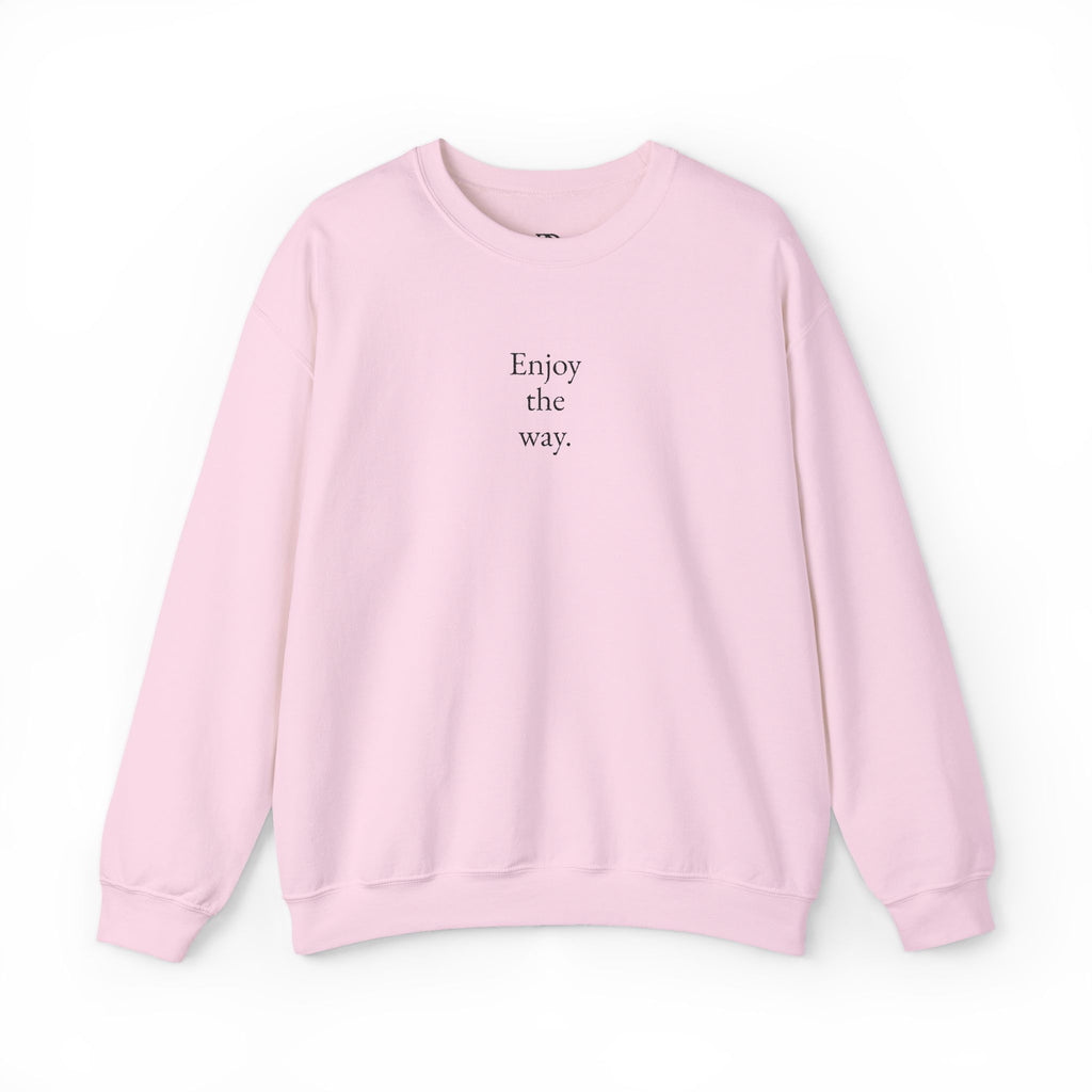 "Enjoy the Way" - Embroidered Minimalist Crewneck Sweatshirt