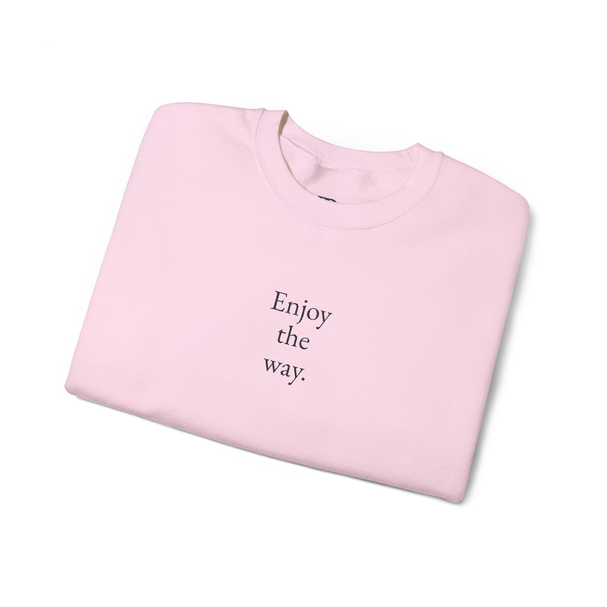 "Enjoy the Way" - Embroidered Minimalist Crewneck Sweatshirt