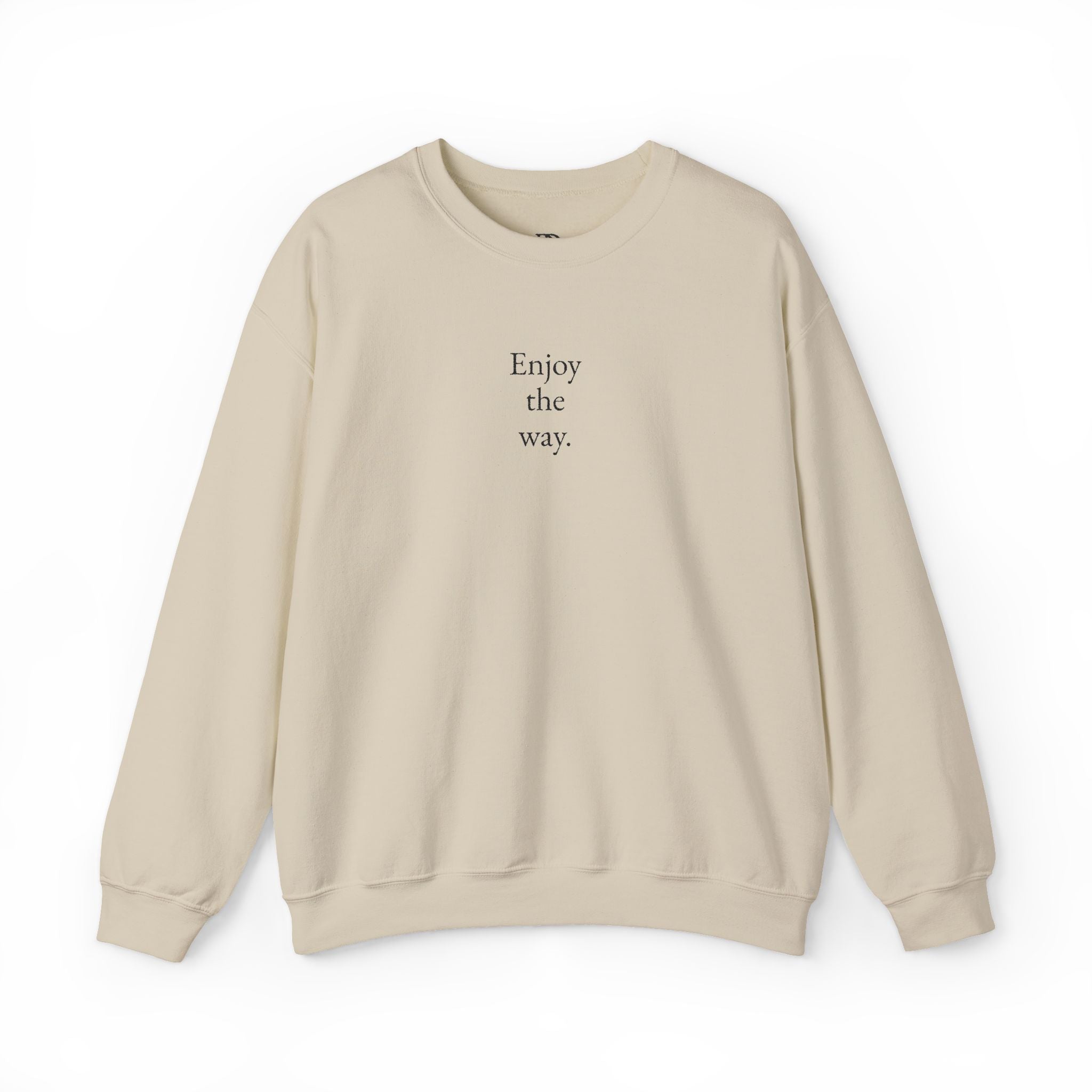 "Enjoy the Way" - Embroidered Minimalist Crewneck Sweatshirt